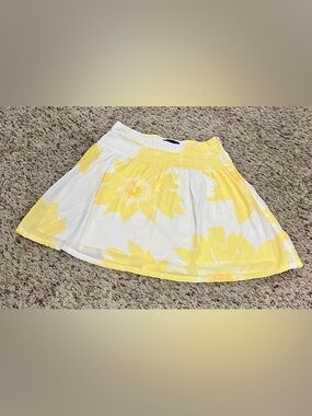 Vintage GAP Kids Skirt with Yellow Floral Print Adjustable Waistband